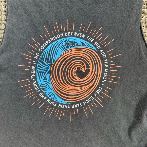 ZYIA Black Muscle Tee with Colorful Graphic - Picture 2 of 3